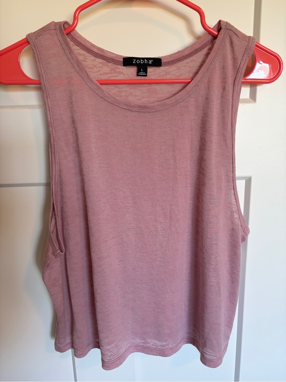 Zobha Women’s Crop Tank Top Pink Large